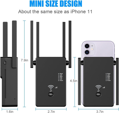 Wzmacniacz sygnału Wifi Dual Band Repeater LAN repeater 867/300Mb/s Wzmacniacz sygnału Wifi Dual Band Repeater LAN repeater 867/300Mb/s