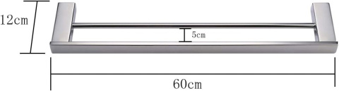 PODWÓJNY WIESZAK UCHWYT ŚCIENNY DO ŁAZIENKI NA RĘCZNIKI 60CM CHROM PODWÓJNY WIESZAK UCHWYT ŚCIENNY DO ŁAZIENKI NA RĘCZNIKI 60CM CHROM