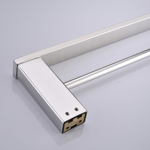 PODWÓJNY WIESZAK UCHWYT ŚCIENNY DO ŁAZIENKI NA RĘCZNIKI 60CM CHROM PODWÓJNY WIESZAK UCHWYT ŚCIENNY DO ŁAZIENKI NA RĘCZNIKI 60CM CHROM