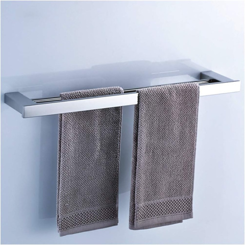 PODWÓJNY WIESZAK UCHWYT ŚCIENNY DO ŁAZIENKI NA RĘCZNIKI 60CM CHROM PODWÓJNY WIESZAK UCHWYT ŚCIENNY DO ŁAZIENKI NA RĘCZNIKI 60CM CHROM