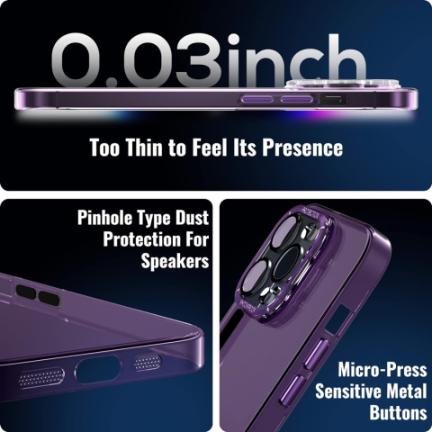Etui plecki do iPhone 14 Pro 6,1" nakładka fioletowe sztywne plexi Etui plecki do iPhone 14 Pro 6,1" nakładka fioletowe sztywne plexi
