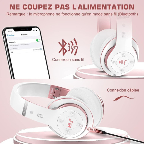 SŁUCHAWKI BEZPRZEWODOWE NAUSZNE WIRELESS 6S BLUETOOTH STEREO HI-FI SKŁADANE SŁUCHAWKI BEZPRZEWODOWE NAUSZNE WIRELESS 6S BLUETOOTH STEREO HI-FI SKŁADANE