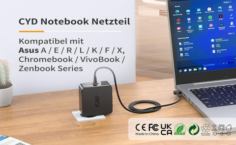ŁADOWARKA ZASILACZ DO LAPTOPA NOTEBOOKA ASUS 19V 65W 3,42A CP-0652 ŁADOWARKA ZASILACZ DO LAPTOPA NOTEBOOKA ASUS 19V 65W 3,42A CP-0652