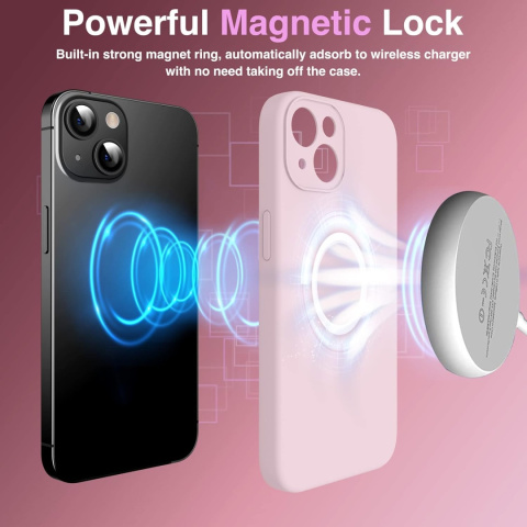 Silikonowe etui do iPhone 13 6,1" plecki różowe kompatybilne z Magsafe Silikonowe etui do iPhone 13 6,1" plecki różowe kompatybilne z Magsafe