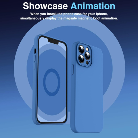 Silikonowe etui do iPhone 13Pro Max 6,7" plecki niebieski ładowanie Magsafe Silikonowe etui do iPhone 13Pro Max 6,7" plecki niebieski ładowanie Magsafe