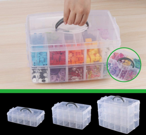 Organizer pojemnik 30 przegródek 25x16x18cm regulowane przegródki Organizer pojemnik 30 przegródek 25x16x18cm regulowane przegródki