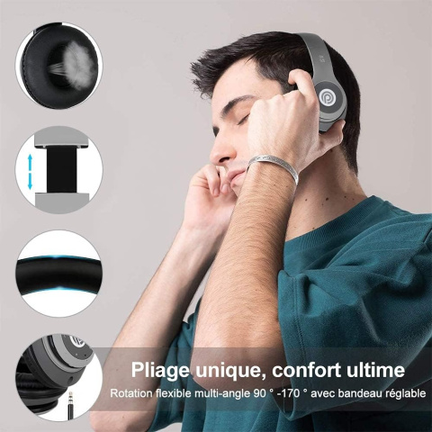 Słuchawki bezprzewodowe nauszne PRTUKYT 8S BLUETOOTH 5.0 FM SZARE Słuchawki bezprzewodowe nauszne PRTUKYT 8S BLUETOOTH 5.0 FM SZARE