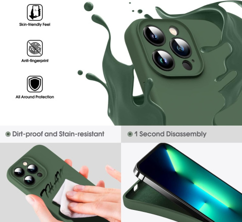 Silikonowe etui do iPhone 13 Pro Max 6,7" plecki zielone ładowanie Magsafe Silikonowe etui do iPhone 13 Pro Max 6,7" plecki zielone ładowanie Magsafe