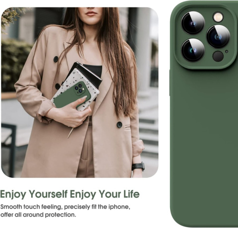 Silikonowe etui do iPhone 13 Pro Max 6,7" plecki zielone ładowanie Magsafe Silikonowe etui do iPhone 13 Pro Max 6,7" plecki zielone ładowanie Magsafe
