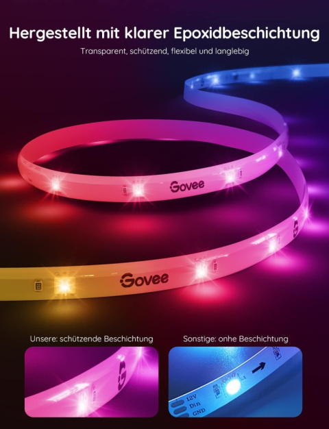 TAŚMA LED GOVEE H619A STEROWANIE KOLORAMI RGB LED STRIP LIGHT 5M APLIKACJA TAŚMA LED GOVEE H619A STEROWANIE KOLORAMI RGB LED STRIP LIGHT 5M APLIKACJA