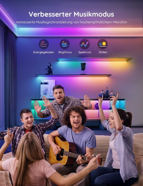 TAŚMA LED GOVEE H619A STEROWANIE KOLORAMI RGB LED STRIP LIGHT 5M APLIKACJA TAŚMA LED GOVEE H619A STEROWANIE KOLORAMI RGB LED STRIP LIGHT 5M APLIKACJA