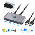 ROZDZIELACZ SWITCH PRZEŁĄCZNIK BOX KVM x4 USB 3.0 TRANSFER DANYCH ADAPTER