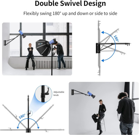Uchwyt Studyjny Sufitowy do Lampy Pierścieniowej Trzpień 1/4" 3/8" 1-1,8m Uchwyt Studyjny Sufitowy do Lampy Pierścieniowej Trzpień 1/4" 3/8" 1-1,8m