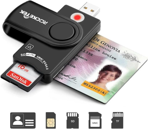 Czytnik kart chipowych pamięci USB A SD micro SD M2 MS SIM SMARTCARD Czytnik kart chipowych pamięci USB A SD micro SD M2 MS SIM SMARTCARD