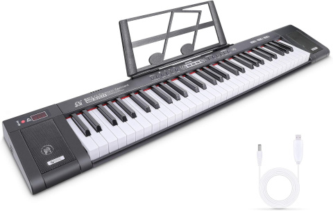 DUŻY KEYBOARD 111cm PIANINO DO NAUKI PODŚWIETLANE KLAWISZE MQ-6151L61