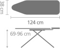 Brabantia deska do prasowania uchwyt na żelazko pokrowiec 124x38 cm