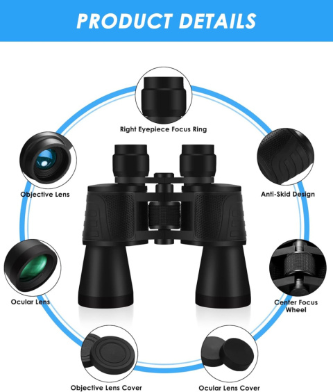 Wodoodporna lornetka Uplayteck HD IPX5 dla dorosły 10x50 mm 10X Wodoodporna lornetka Uplayteck HD IPX5 dla dorosły 10x50 mm 10X