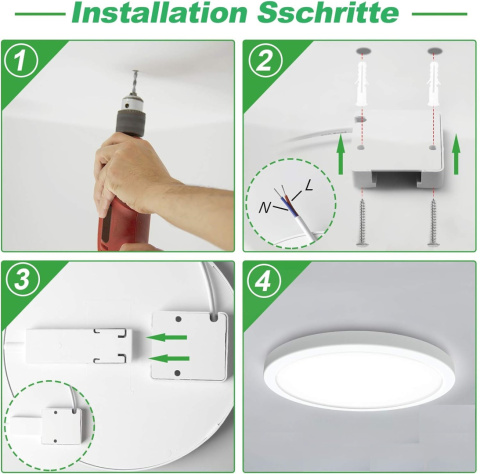 Lampa sufitowa LED BENMA 18W 18cm 6000K 20000H białe światło Lampa sufitowa LED BENMA 18W 18cm 6000K 20000H białe światło