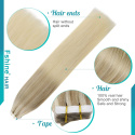 Doczepiane włosy 100% naturalne ludzkie 35cm 50g tape on blond 20szt