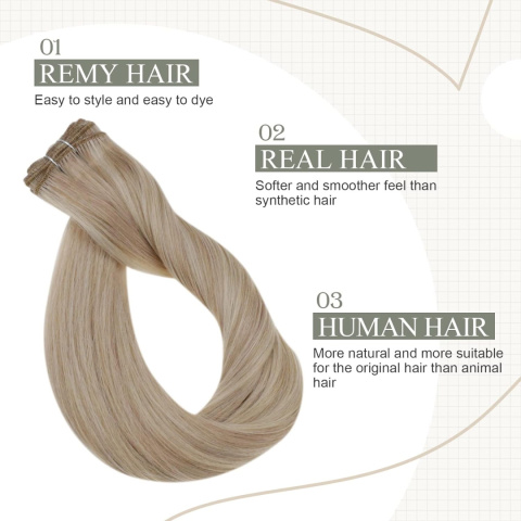 Doczepiane włosy 100% naturalne ludzkie 55cm 100g blond z pasemkami Doczepiane włosy 100% naturalne ludzkie 55cm 100g blond z pasemkami