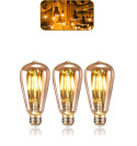 3x Żarówka E27 dekoracyjna ozdobna retro Edison ST64 4W światło akcentujące 3x Żarówka E27 dekoracyjna ozdobna retro Edison ST64 4W światło akcentujące