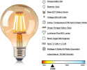 ZESTAW 2X MOCNA ŻARÓWKA LED FILAMENT EDISON E27 4W G80 AMBER