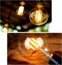 ZESTAW 2X MOCNA ŻARÓWKA LED FILAMENT EDISON E27 4W G80 AMBER