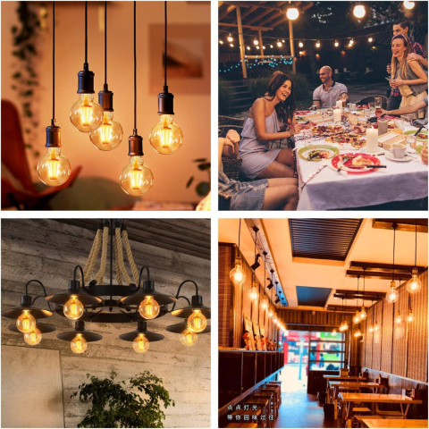 ZESTAW 2X MOCNA ŻARÓWKA LED FILAMENT EDISON E27 4W G80 AMBER ZESTAW 2X MOCNA ŻARÓWKA LED FILAMENT EDISON E27 4W G80 AMBER