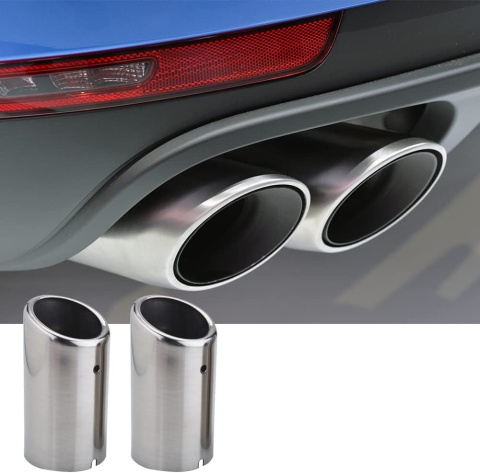 Końcówki tłumików ze stali nierdzewnej uniwersalne GOLF/BMW/VW 2szt Końcówki tłumików ze stali nierdzewnej uniwersalne GOLF/BMW/VW 2szt