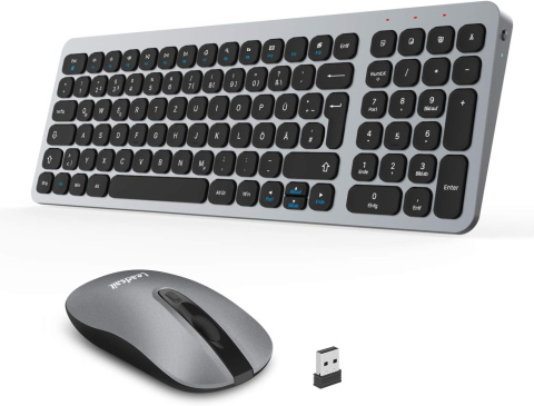 Leadsail zestaw bezprzewodowa klawiatura i mysz 2,4GHz nożycowa QWERTZ Leadsail zestaw bezprzewodowa klawiatura i mysz 2,4GHz nożycowa QWERTZ