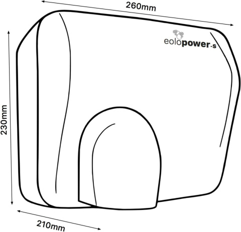 Suszarka do rąk 2300W Eolo Power-S biała z ruchomą dyszą suszenie 15 sek Suszarka do rąk 2300W Eolo Power-S biała z ruchomą dyszą suszenie 15 sek