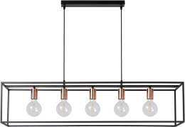 LAMPA WISZĄCA SUFITOWA ŻYRANDOL PLAFON LED CZARNA 5x60W E27 LUCIDE