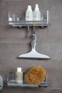 Półka łazienkowa pod prysznic wisząca przyssawka WENKO z haczykami