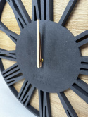 Duży zegar ścienny Loft FLEXISTYLE 50cm czarny drewniany cichy płynący