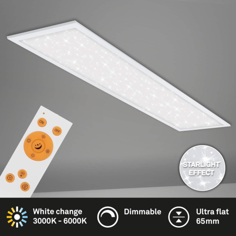 Briloner Leuchten Ultra Płaski Plafon Sufitowy LED 30 x 120 cm pilot biały Briloner Leuchten Ultra Płaski Plafon Sufitowy LED 30 x 120 cm pilot biały