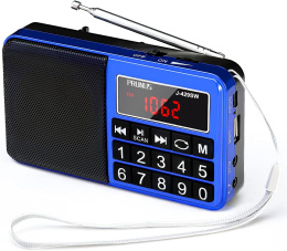 MAŁE PRZENOŚNE RADIO FM AM PRUNUS J-429SW NIEBIESKIE