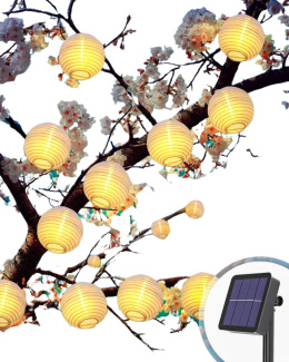 Łańcuch girlanda świetlna solarna 7,8m lampki ogrodowe 39szt LED