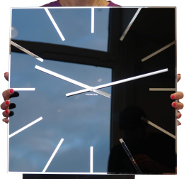 Duży nowoczesny zegar ścienny FLEXISTYLE EXACT 50cm czarny PL