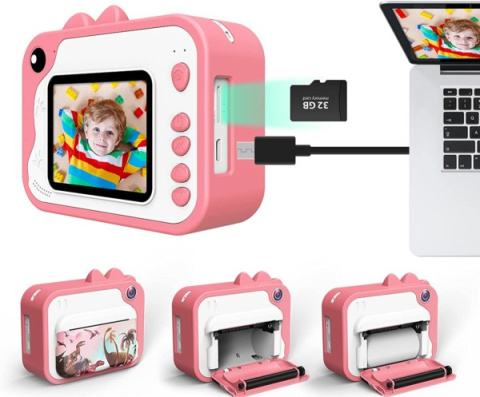 Aparat dla Dzieci z Drukarką 12MP 32GB 3 rolki Aparat dla Dzieci z Drukarką 12MP 32GB 3 rolki