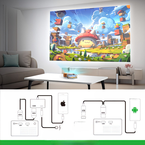 Przenośny rzutnik LED FULL HD USB MINI PROJEKTOR Przenośny rzutnik LED FULL HD USB MINI PROJEKTOR