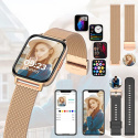 SMARTWATCH ELEGANCKI ZEGAREK DAMSKI ZŁOTY IP67 WODOODPORNY CIŚNIENIE SPORT SMARTWATCH ELEGANCKI ZEGAREK DAMSKI ZŁOTY IP67 WODOODPORNY CIŚNIENIE SPORT