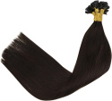 Włosy naturalne doczepiane na keratynę keratynowe 40cm 50g ciemny brąz Włosy naturalne doczepiane na keratynę keratynowe 40cm 50g ciemny brąz