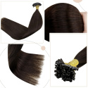 Włosy naturalne doczepiane na keratynę keratynowe 40cm 50g ciemny brąz Włosy naturalne doczepiane na keratynę keratynowe 40cm 50g ciemny brąz