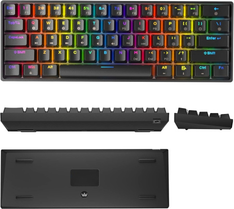 KLAWIATURA GAMINGOWA MECHANICZNA DLA GRACZY PODŚWIETLANA RGB DIERYA DK61E KLAWIATURA GAMINGOWA MECHANICZNA DLA GRACZY PODŚWIETLANA RGB DIERYA DK61E