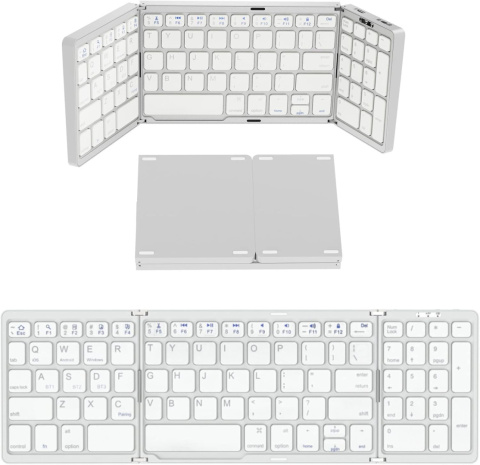 Składana klawiatura Bluetooth Sikai z klawiaturą numeryczną QWERTY biała Składana klawiatura Bluetooth Sikai z klawiaturą numeryczną QWERTY biała