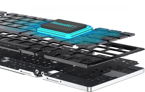 Składana klawiatura Bluetooth Sikai z klawiaturą numeryczną QWERTY biała Składana klawiatura Bluetooth Sikai z klawiaturą numeryczną QWERTY biała