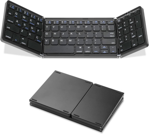 Składana klawiatura Bluetooth Sikai z klawiaturą numeryczną QWERTY czarna Składana klawiatura Bluetooth Sikai z klawiaturą numeryczną QWERTY czarna