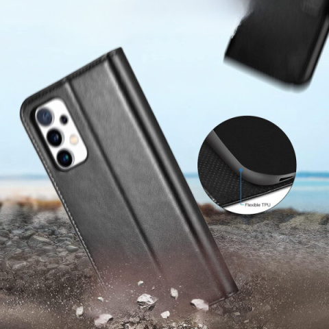 Skórzane Etui z klapką i portfelem do Samsung Galaxy A33 5G 6.4" czarny Skórzane Etui z klapką i portfelem do Samsung Galaxy A33 5G 6.4" czarny