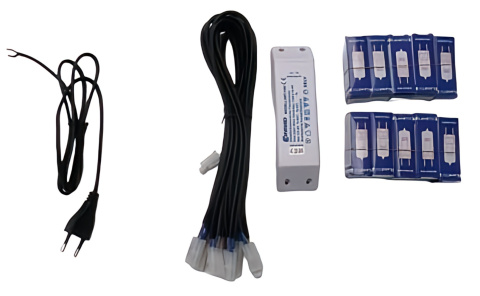 Zestaw 10 lamp punktowych zasilacz w komp 230v 12v Zestaw 10 lamp punktowych zasilacz w komp 230v 12v