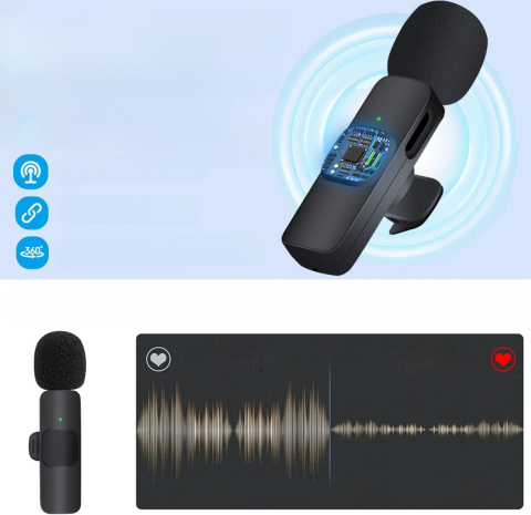 Bezprzewodowy mikrofon do smartfona USB typ C nagrywanie bez aplikacji Bezprzewodowy mikrofon do smartfona USB typ C nagrywanie bez aplikacji